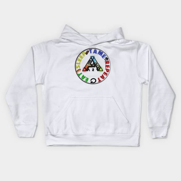 Ark - EAT SLEEP TAME REPEAT Kids Hoodie by chrisioa